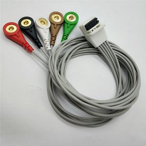 Medical Material Leads Cables , 78cm Gray Ecg Electrode Cable 6 Months Warranty