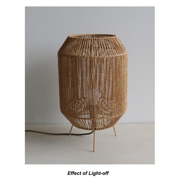 Vintage Twine Rattan Table Lamp , Handmade Wabi Sabi Table Lamp For Homestay
