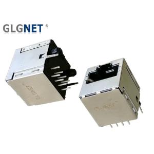 180 ° Vertical LAN RJ 45 Connector Through Hole With 10 / 100 Base T Magnetic