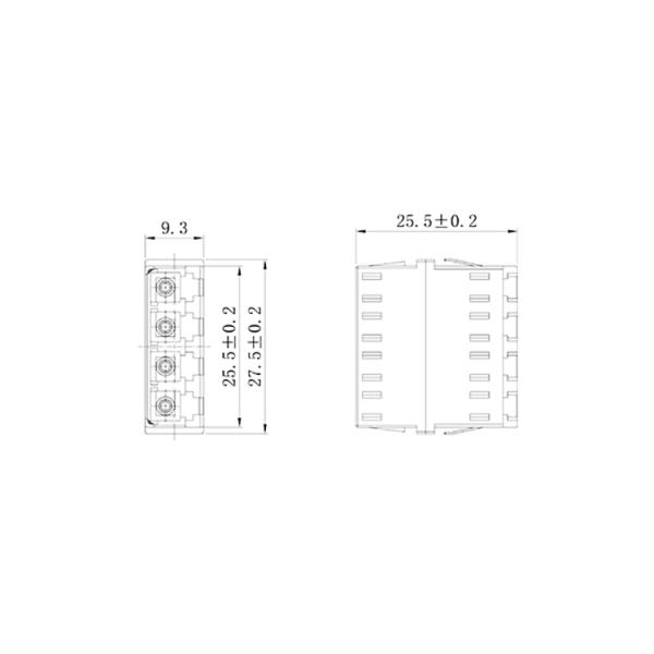 LC UPC Quad Fiber Optic Adapter