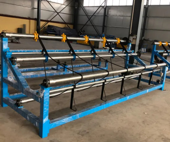 Blue And Green Full Automatic Chain Link Fence Machine For Double Wire And