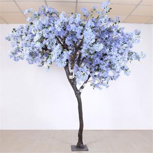 Cheap Soft Artificial Flower Tree Jacaranda Wood Bule Color Sakura Tree Branch for sale