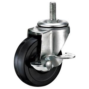 Small fixed black rubber caster for light duty shelf, 2",2.5",3" light duty\