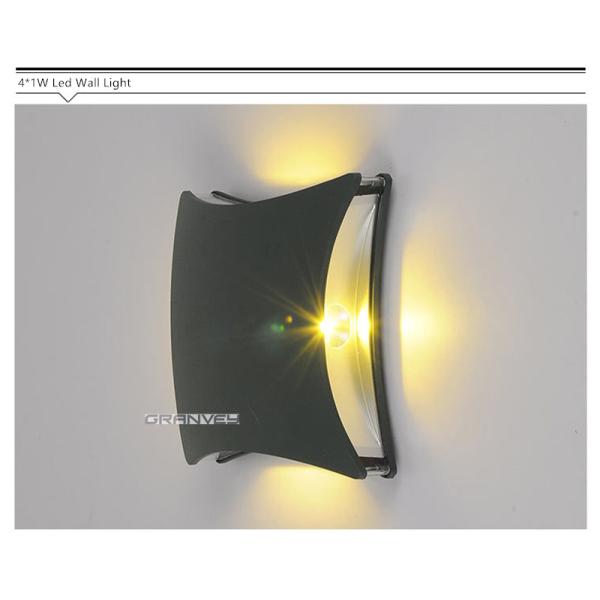 4x1W Square IP65 LED Outdoor Wall Lights Shine Four Sides High Energy Efficient