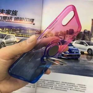 Double Color Gradient Ring Magnetic Car Mount Holder Soft TPU Case Back Cover