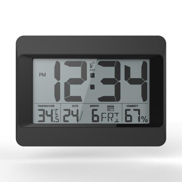 Digital Atomic Jumbo Wall Clock with Indoor Outdoor Temperature Display and