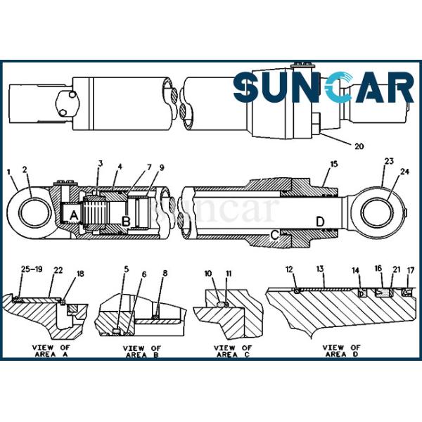 320 L 322 LN C.A.T 1184024 Stick Oil Seal Kit Excavator Cylinder Sealing Kit