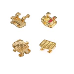 Gold Plated Orthodontic Bracket Roth/MBT/Edgewise 0.022/0.018 Slot With/Without