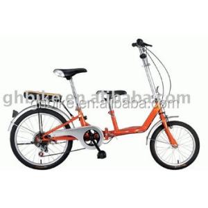 Cheap Mother and Son Double Bike 20inch Folding Bicycle with Aluminum Alloy Rim Material for sale