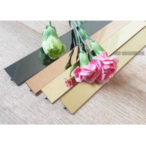 Grade 304 Stainless Steel T Bar Trim T Profile T20 Mirror Ti Gold Grooved