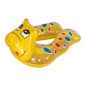 Customized funny carton inflatable swimming ring with vivid animals head