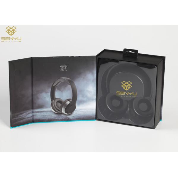 Handmade Mobile Accessories Packaging Headphone Packaging Box With Black Blister Insert
