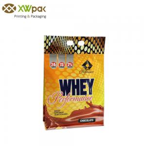 Zipper PET Flat Bottom Bag Snack Food Packaging Heat Seal For Nutrition Powder