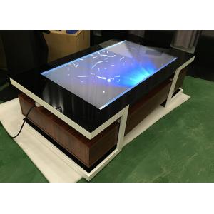 55 Inch I3 I5 I7 Capacitive Touch Screen Smart Table Wooden Frame