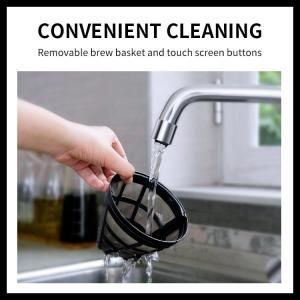 OEM Touch Screen Auto Drip Coffee Machine 10 Cup Programmable With Glass Carafe