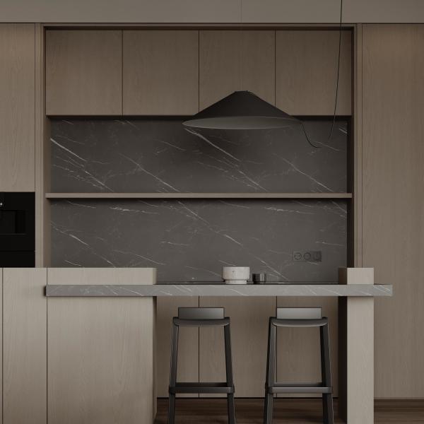 Quality Modern Island Kitchen Designs Complete Metal PET Laminate Glossy Kitchen Cabinets MDF Lacquered Glass Includes Faucet wholesale