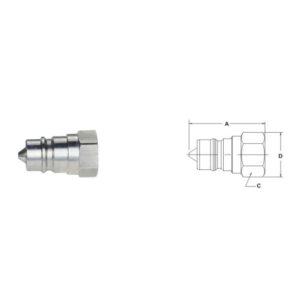 Stainless Steel Hydraulic Quick Connect Couplings Plug KZESS-PF SERIES Interchange