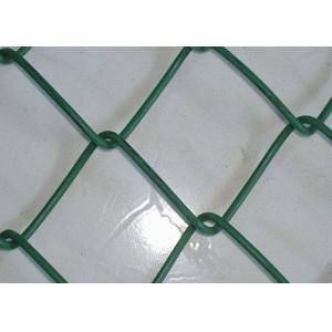 Plastic Coated Chain Link Fence Diamond Wire Mesh Woven For School Sports