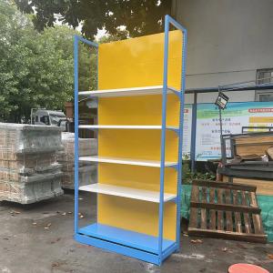 Factory Custom Size Color Mild Steel store gondola rack display steel groceries