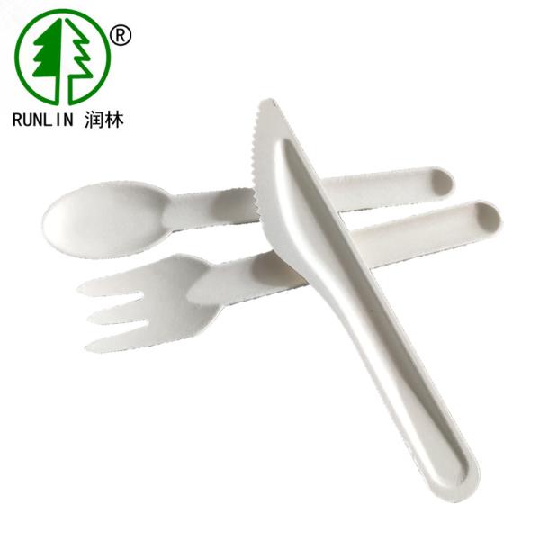 Quality Unfolded Bagasse Cutlery For Wedding Camping Environmentally Friendly Disposable Utensils wholesale