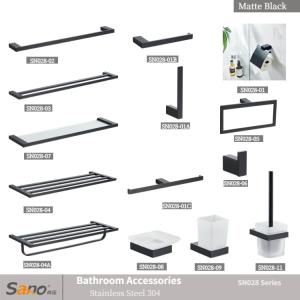 Black Luxury Bathroom Hardware Accessories Towel Bar Sets