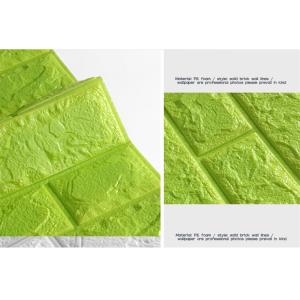 Green 8mm 3d Foam Brick Self Adhesive Waterproof Wall Sticker