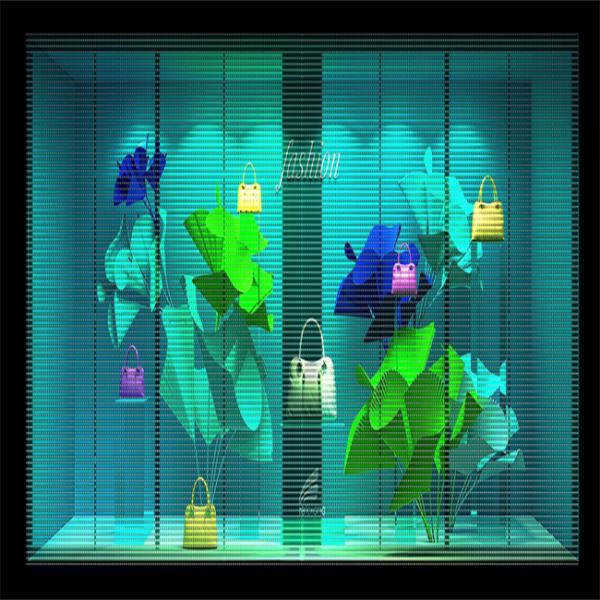 Quality RGB LED Grille Display High Transparency 500cd Indoor Advertising LED Display Screen wholesale