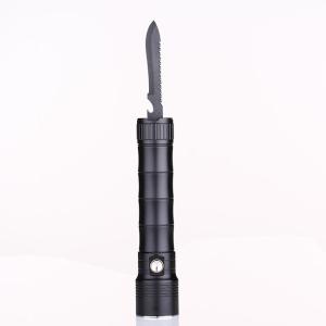 Commercial 460Lm Rechargeable LED Flashlight With Knife 6 Modes Diving