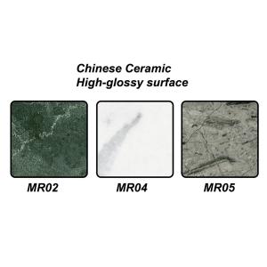 Elegant Green Glossy Artistic Coffee Tables Ceramic Topped Scratch Proof