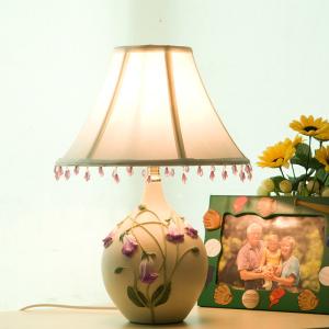 White Purple Elegant Nightstand Table Lamps With Power Switch Lightweight