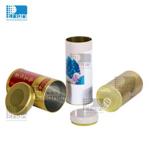 Powder Coffee Metal Container Customized Round Loose Tea Storage Tins With Lid