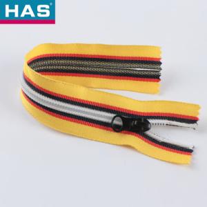 Convenient 15 Pieces Metal Puller Automatic Head Color-Blocked Nylon Zipper For