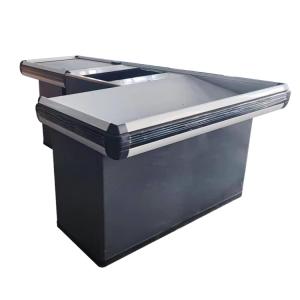 Customizable Stainless Steel Checkout Counter With Customer Conveyer Belt