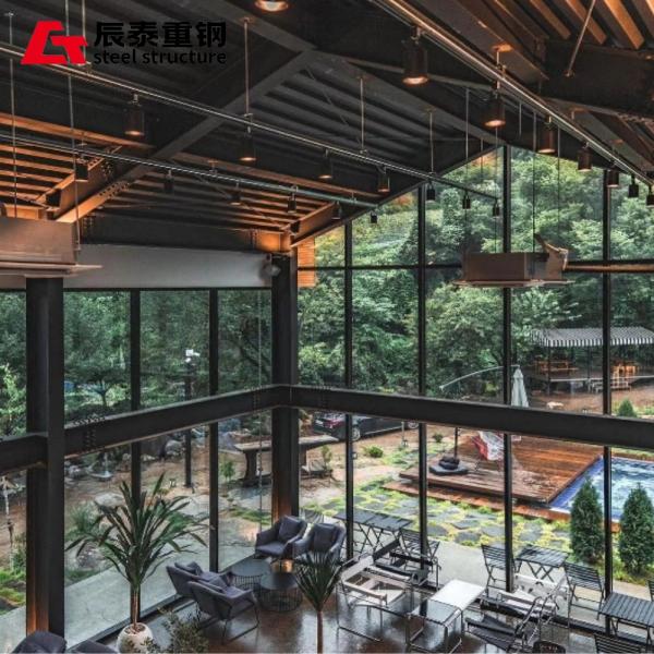 Prefabricated Steel Material Steel Structure Commercial Building Coffee Shop Library