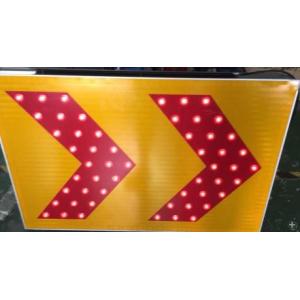 RoHS Energy Saving IP65 Yellow Chevron Sign , Double Chevron Sign