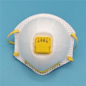 Durable Disposable Medical Face Masks With Yellow Color Latex Free Head Straps