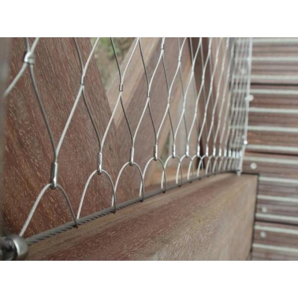 Ferrule And Knotted Rope Wire Stainless Steel Balustrade Mesh For Security