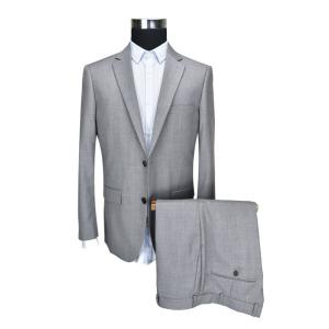 China MG Mens 2 Piece Suit Grey Mel Suit Customized Fabric ISO9001 Certification on sale