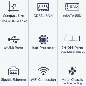 Intel Mini PC With Celeron Series Processor Dual HDMI Ports Support HD Display
