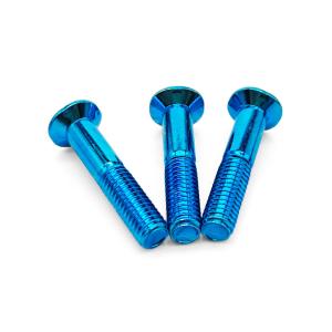 Cobalt Blue PVD Coated Countersunk Phillips Screw Partial Thread & 316L