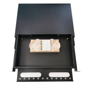 Black ODF Patch Panel Simplex 24F 24 Port ST Fiber Patch Panel Face Plate 6 Slot