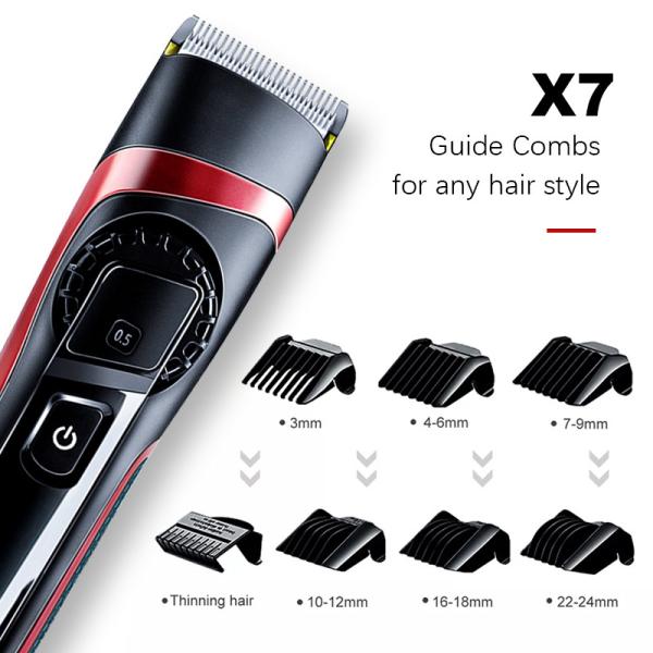 100% Waterproof Cordless Hair Trimmer LED Display Pro Home Barber Kit