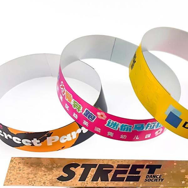 Quality Customized Holographic Wristbands with Custom Logo and Text Printing for Events wholesale