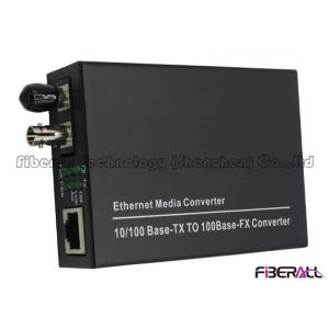 ST Type Unmanaged Ethernet To Fiber Optic Media Converter Dual Fiber 15Km