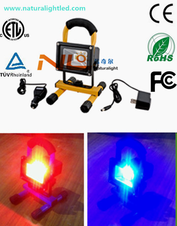 Portable rechargeable RGB led flood light