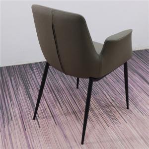 China Soft PU 45cm Contemporary Metal Dining Chair With Arm on sale