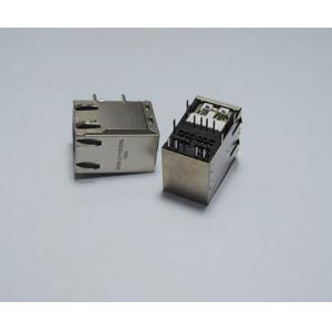 1000Base-T Single Port Rj45 10 Pin Connector Module Jack With Magnetic / USB
