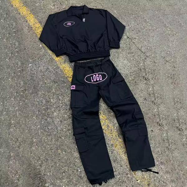 Custom Track Suit Windbreaker Pullover Sweatshirt Nylon Jacket Hoodie and