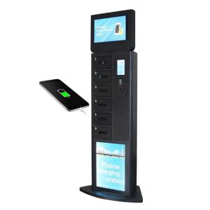 Airport Video Advertising Mobile Locking Cell Phone Charging Station Device LCD