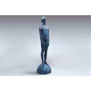 190cm Height Life Size Man Casting Bronze Sculpture Glass Rain Design